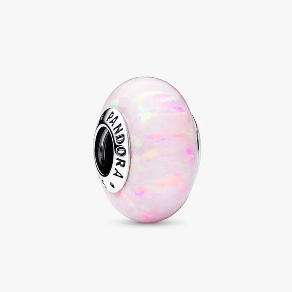 Pandora 925 Silver Opalescent Pink Opal Glass Charm